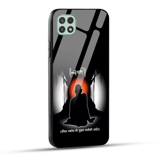 Samsung Galaxy A22 5G / Samsung Galaxy F42 5G Back Cover Shree Swami Samarth Printed Glass Case