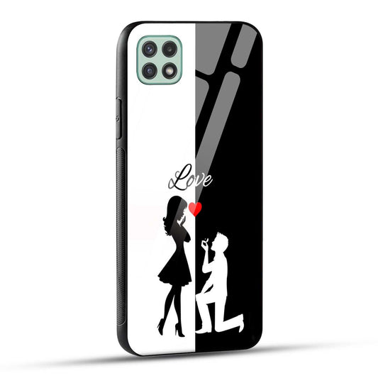 Samsung Galaxy A22 5G / Samsung Galaxy F42 5G Back Cover Love Proposal Printed Glass Case