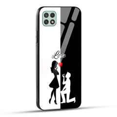 Samsung Galaxy A22 5G / Samsung Galaxy F42 5G Back Cover Love Proposal Printed Glass Case