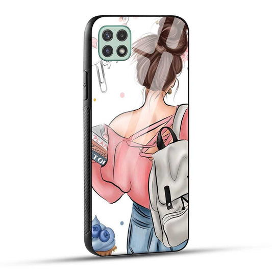 Samsung Galaxy A22 5G / Samsung Galaxy F42 5G Back Cover Padhaku Girl Printed Glass Case