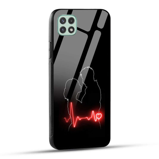 Samsung Galaxy A22 5G / Samsung Galaxy F42 5G Back Cover Couple Love Printed Glass Case