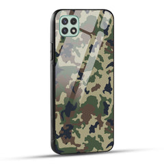 Samsung Galaxy A22 5G / Samsung Galaxy F42 5G Back Cover Army Pattern Printed Glass Case