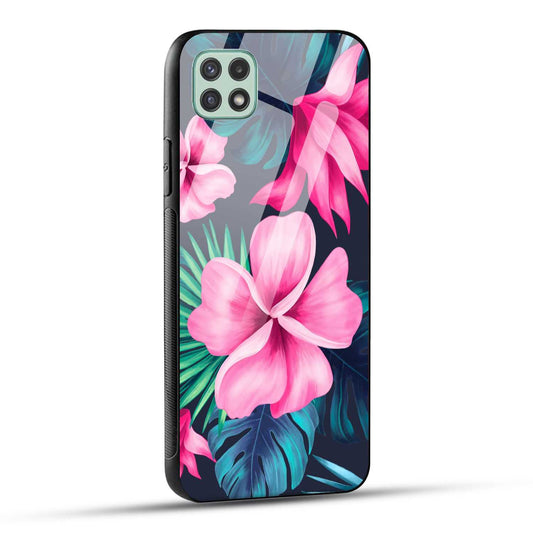 Samsung Galaxy A22 5G / Samsung Galaxy F42 5G Back Cover Retro Flowers  Printed Glass Case