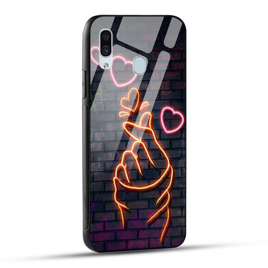 Samsung Galaxy A30 / Samsung Galaxy A20 / Samsung Galaxy M10s Back Cover Swag Cute Hearts Printed Glass Case