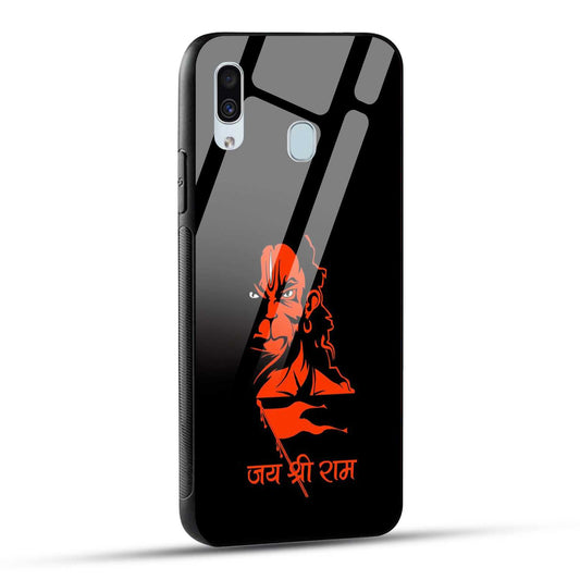 Samsung Galaxy A30 / Samsung Galaxy A20 / Samsung Galaxy M10s Back Cover Jay Shree Ram Bajrangballi Hanuman Printed Glass Case