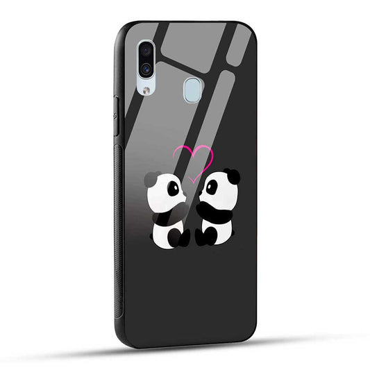 Samsung Galaxy A30 / A20 / M10s Back Cover Cute Cartoon Couple Love Glass Case