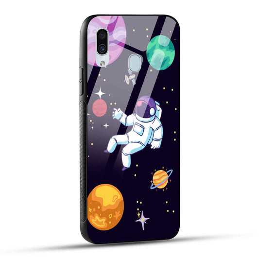 Samsung Galaxy A30 / Samsung Galaxy A20 / Samsung Galaxy M10s Back Cover Colorful Illustration Astronaut Printed Glass Case