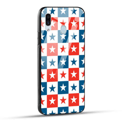 Samsung Galaxy A30 / Samsung Galaxy A20 / Samsung Galaxy M10s Back Cover Blue And Red Star Print Printed Glass Case