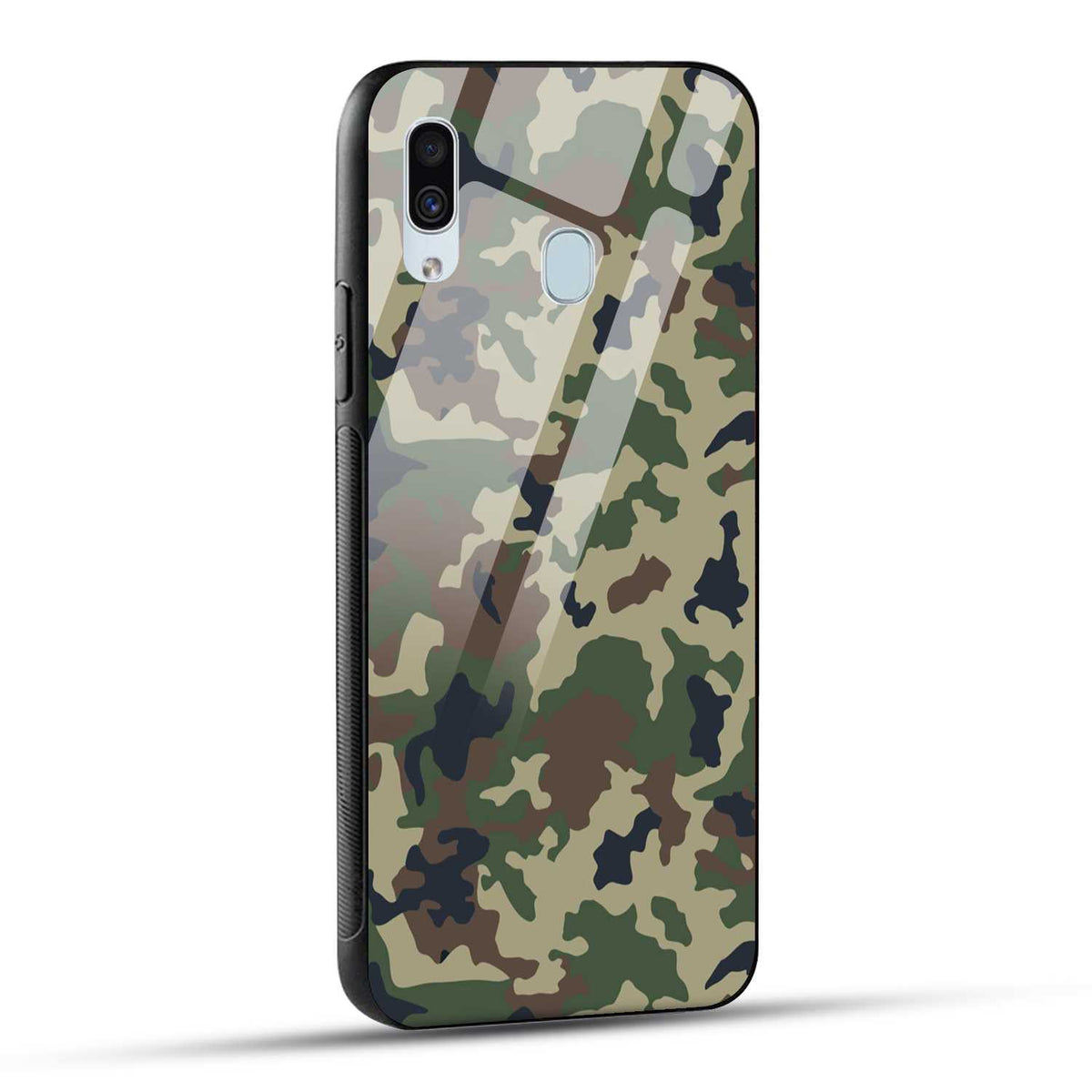 Samsung Galaxy A30 / Samsung Galaxy A20 / Samsung Galaxy M10s Back Cover Army Pattern Printed Glass Case