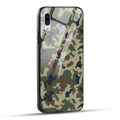 Samsung Galaxy A30 / Samsung Galaxy A20 / Samsung Galaxy M10s Back Cover Army Pattern Printed Glass Case