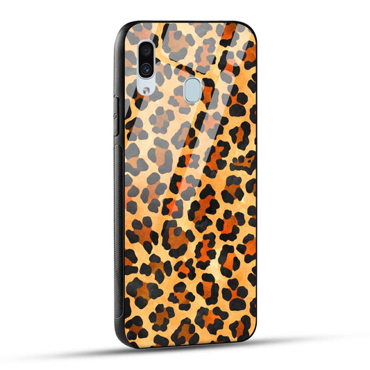 Samsung Galaxy A30 / Samsung Galaxy A20 / Samsung Galaxy M10s Back Cover Leopard Pattern Printed Glass Case