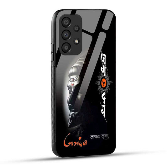 Samsung Galaxy A33 5G Back Cover Jagdamb Shivaji Maharaj Glass Case