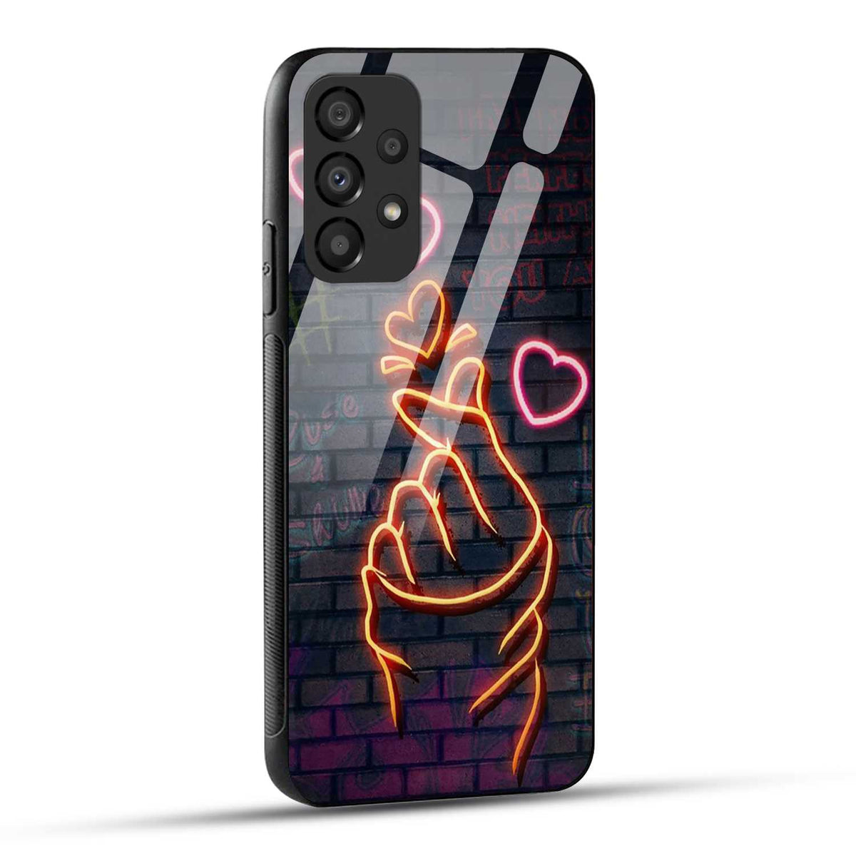 Samsung Galaxy A33 5G Back Cover Swag Cute Hearts Printed Glass Case