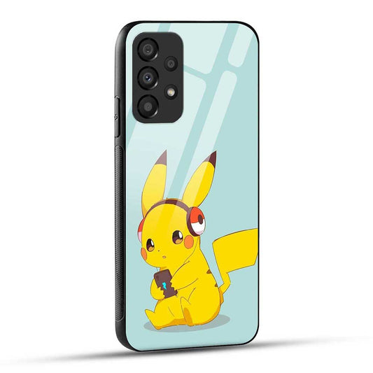 Samsung Galaxy A23 Back Cover Cute Dj Pika Cartoon Glass Case