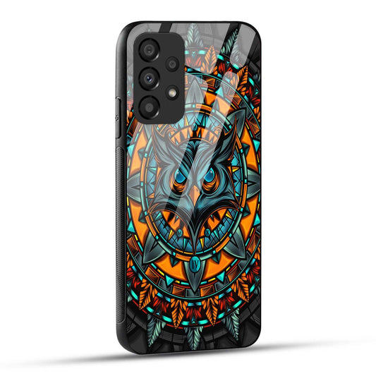 Samsung Galaxy A73 5G Back Cover Attractive Owl Printed Glass Case