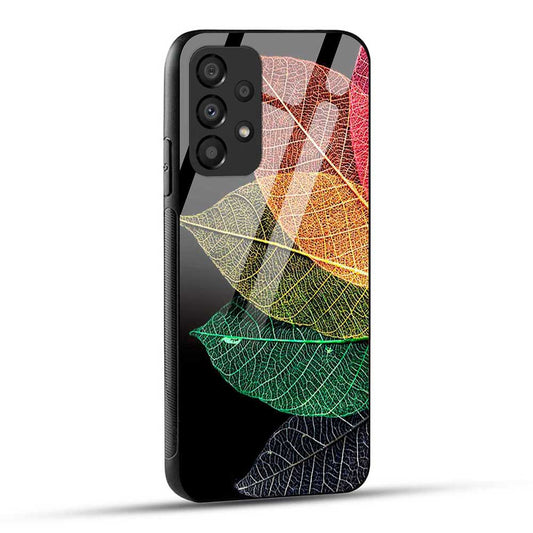 Samsung Galaxy A33 5G Back Cover Colorful Leaf Glass Case
