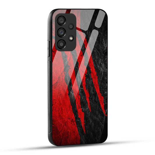 Samsung Galaxy A73 5G Back Cover Red Printed Glass Case