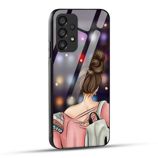 Samsung Galaxy A23 Back Cover Girl with Books Glass Case