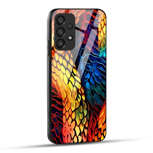 Samsung Galaxy A73 5G Back Cover Colorburst Jungle Rainbow Animal Spots Printed Glass Case