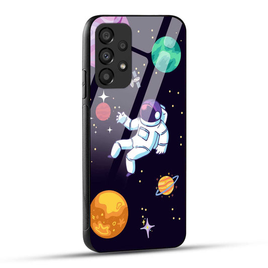 Samsung Galaxy A73 5G Back Cover Colorful Illustration Astronaut Printed Glass Case