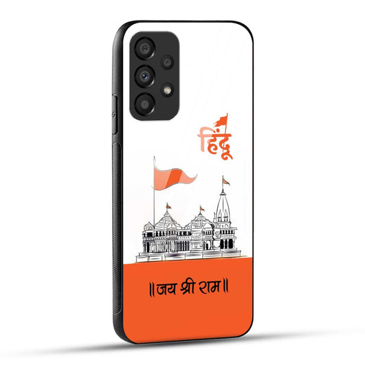 Samsung Galaxy A73 5G Back Cover Jai Shree Ram Mandir Art Printed Glass Case