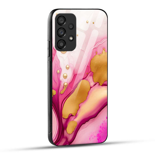Samsung Galaxy A53 5G Back Cover Golden Marble Printed Glass Case