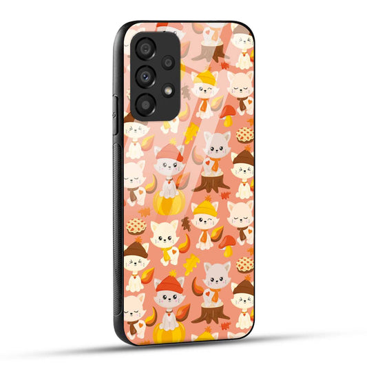 Samsung Galaxy A53 5G Back Cover Cute Kittys Printed Glass Case