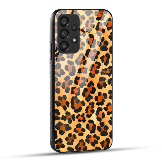 Samsung Galaxy A53 5G Back Cover Leopard Pattern Printed Glass Case