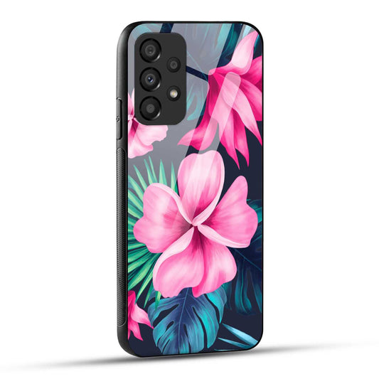 Samsung Galaxy A23 Back Cover Retro Flowers  Printed Glass Case