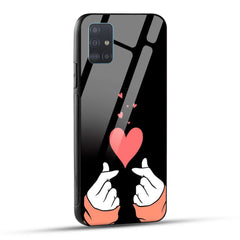 Samsung Galaxy A51 Back Cover Love Expressing Printed Glass Case