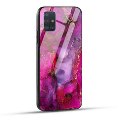 Samsung Galaxy A51 Back Cover Pink Marble Glass Case