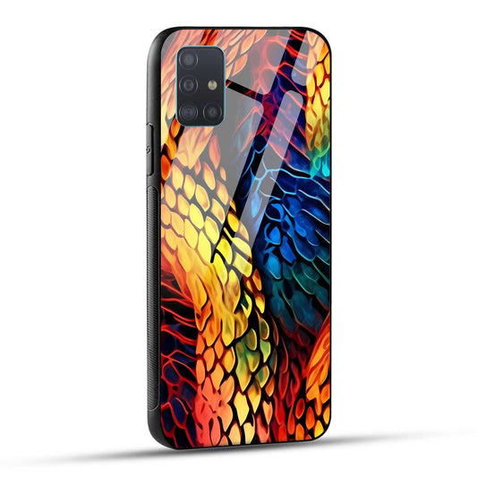 Samsung Galaxy A51 Back Cover Colorburst Jungle Rainbow Animal Spots Printed Glass Case