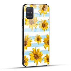 Samsung Galaxy A51 Back Cover Beautiful Sunflower Doodle Printed Glass Case