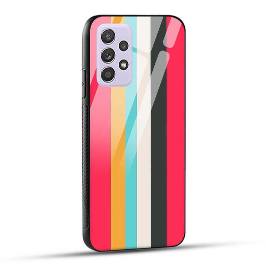 Samsung Galaxy A52 / A52 5G / A52S / A52s 5G Back Cover Multicolor Stripes Glass Case