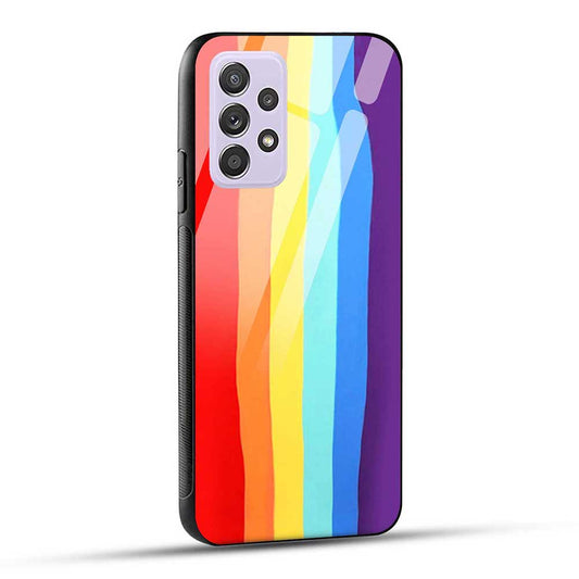 Samsung Galaxy A52 / A52 5G / A52S / A52s 5G Back Cover Color Gradient Rainbow Stripes Glass Case