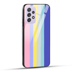 Samsung Galaxy A52 / A52 5G / A52S / A52s 5G Back Cover Color Stripe Pattern Glass Case
