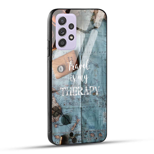 Samsung Galaxy A52 / A52 5G / A52S / A52s 5G Back Cover Travel Is My Therapy Printed Glass Case