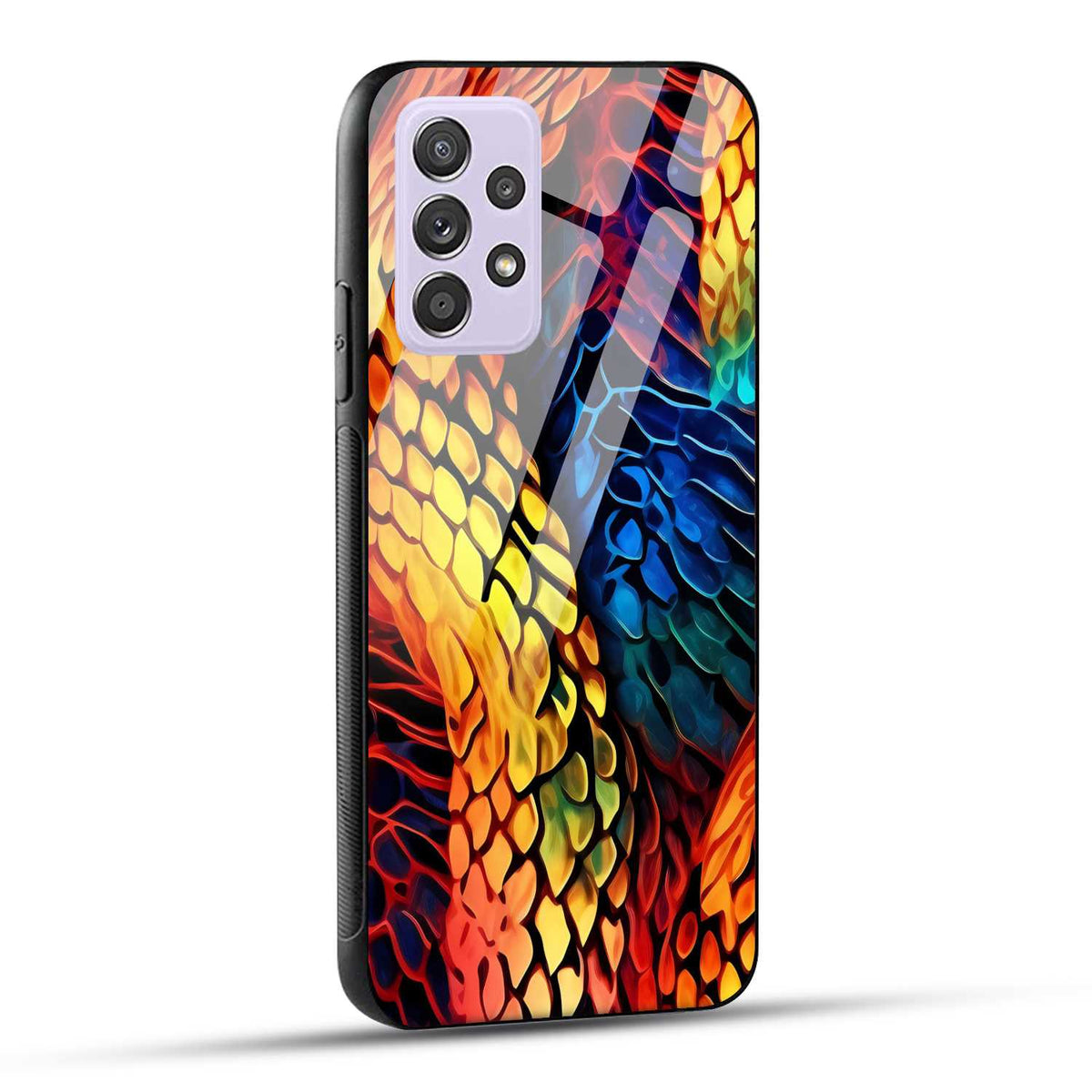 Samsung Galaxy A52 / A52 5G / A52S / A52s 5G Back Cover Colorburst Jungle Rainbow Animal Spots Printed Glass Case