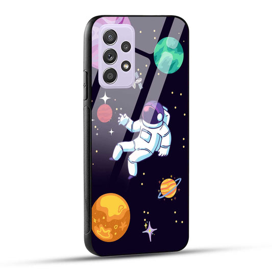 Samsung Galaxy A52 / A52 5G / A52S / A52s 5G Back Cover Colorful Illustration Astronaut Printed Glass Case