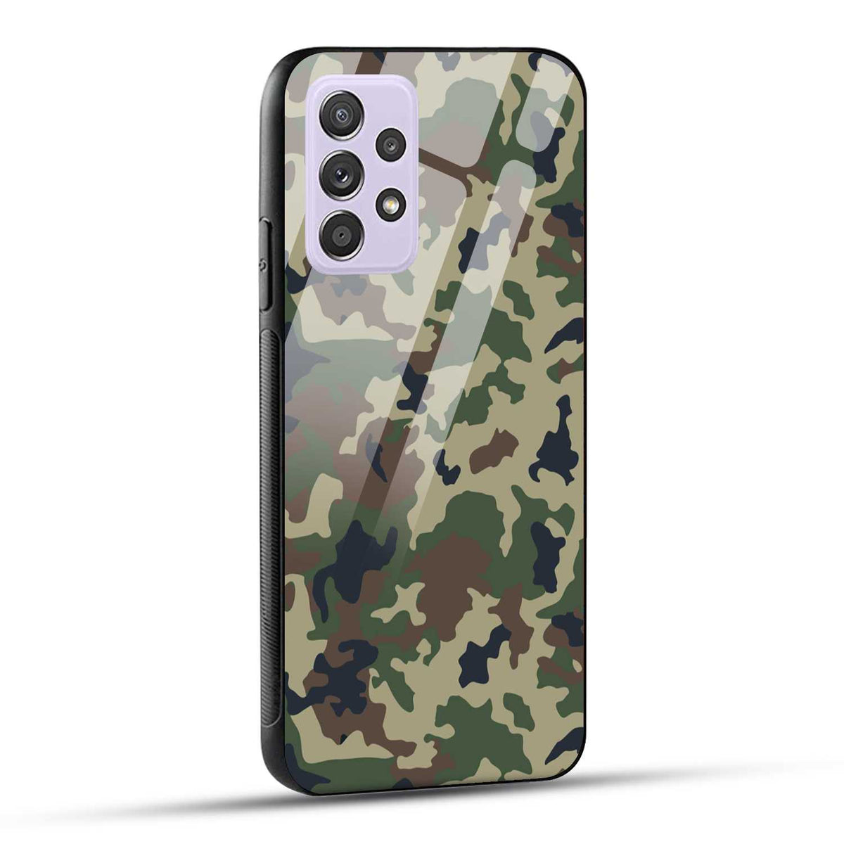 Samsung Galaxy A52 / A52 5G / A52S / A52s 5G Back Cover Army Pattern Printed Glass Case