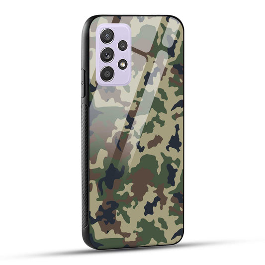 Samsung Galaxy A52 / A52 5G / A52S / A52s 5G Back Cover Army Pattern Printed Glass Case
