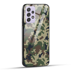 Samsung Galaxy A52 / A52 5G / A52S / A52s 5G Back Cover Army Pattern Printed Glass Case
