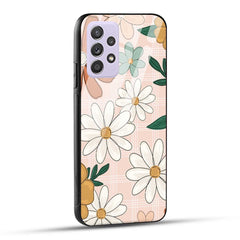Samsung Galaxy A52 / A52 5G / A52S / A52s 5G Back Cover Retro Flower Art Printed Glass Case