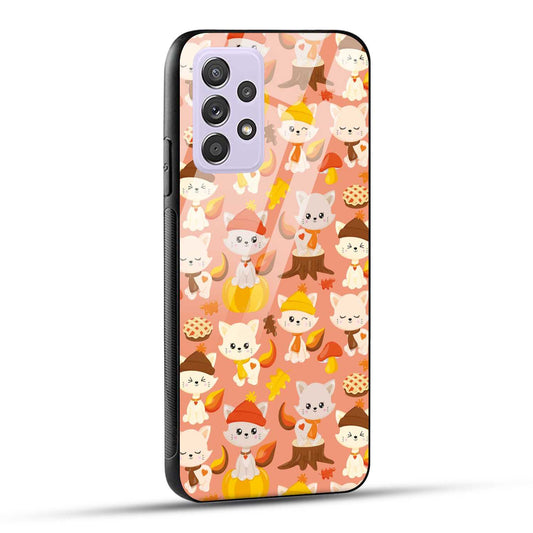 Samsung Galaxy A52 / A52 5G / A52S / A52s 5G Back Cover Cute Kittys Printed Glass Case