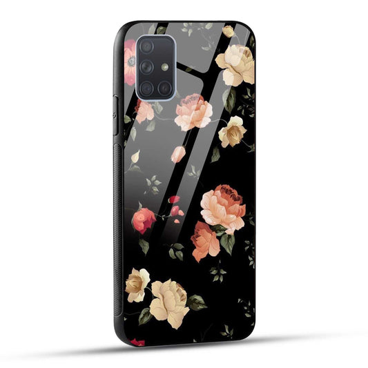 Samsung Galaxy A71 Back Cover Flowers Froral Printed Glass Case