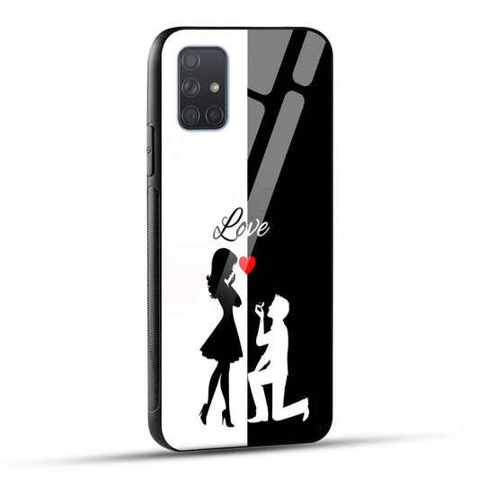 Samsung Galaxy A71 Back Cover Love Proposal Printed Glass Case
