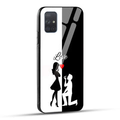 Samsung Galaxy A71 Back Cover Love Proposal Printed Glass Case
