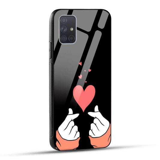 Samsung Galaxy A71 Back Cover Love Expressing Printed Glass Case