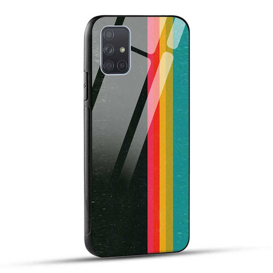 Samsung Galaxy A71 Back Cover Stripes Colors Glass Case