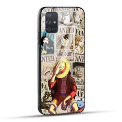 Samsung Galaxy A71 Back Cover Anime One Piece Wanted Luffy  Printed Glass Case